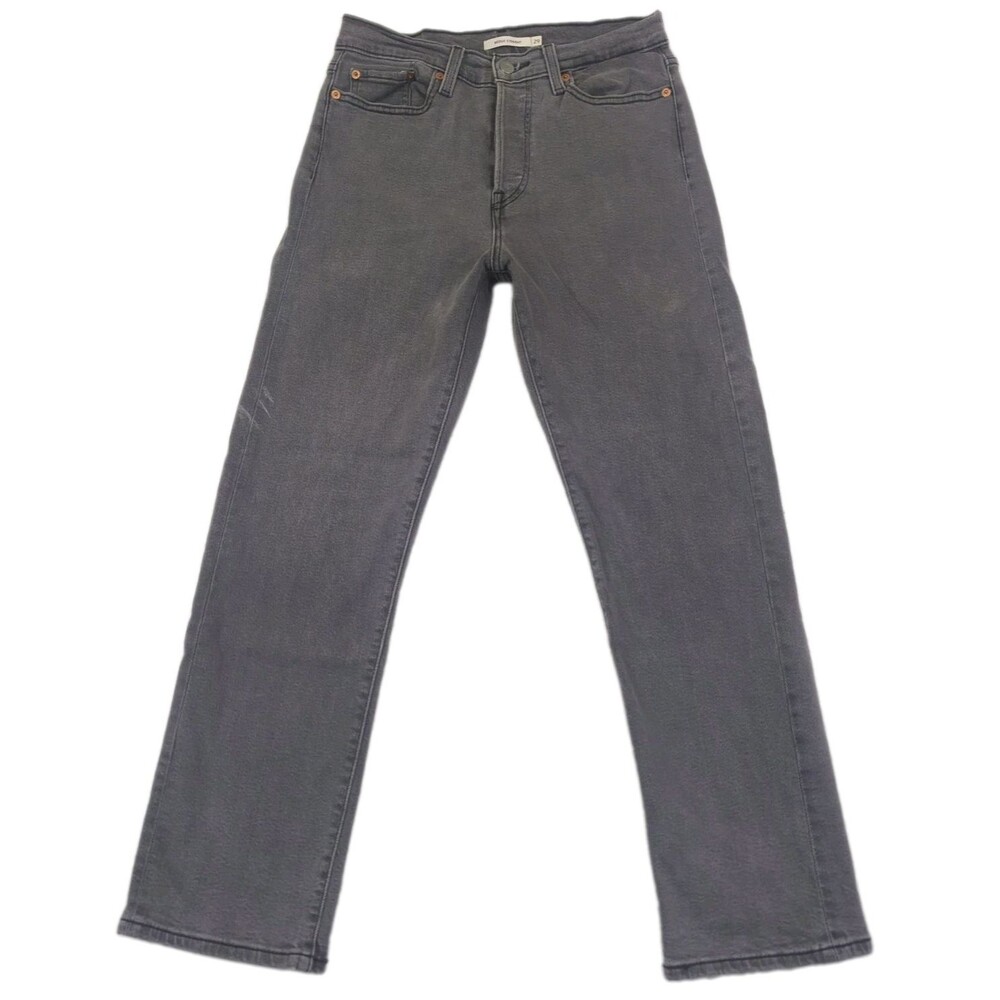 Levi's Women's Wedgie Straight Ankle Jeans W29 L27.5 Gray Button Fly High Rise